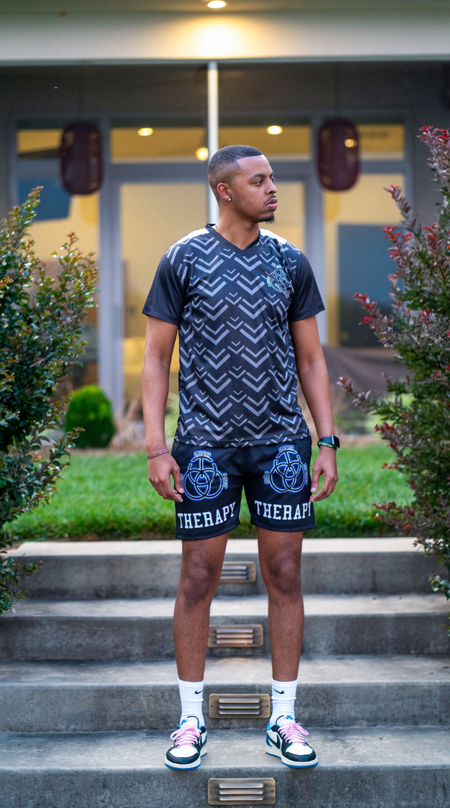 Logo Therapy – (Black) The Double Brand Shorts Therapy